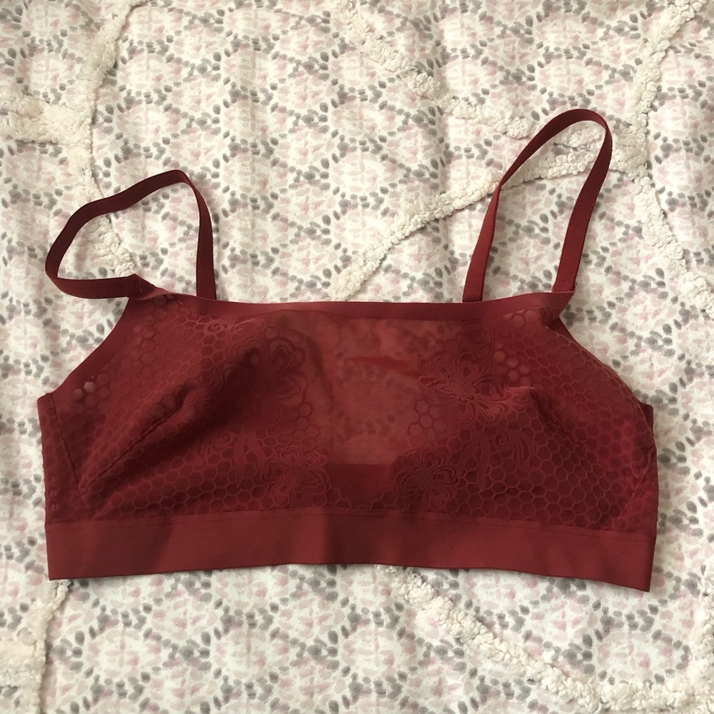 Soma Floral Lace Bandeau in Rich Burgundy Rust color. Large. Like new.